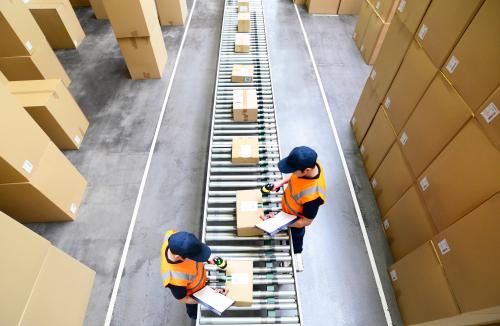 Worker on assembly line